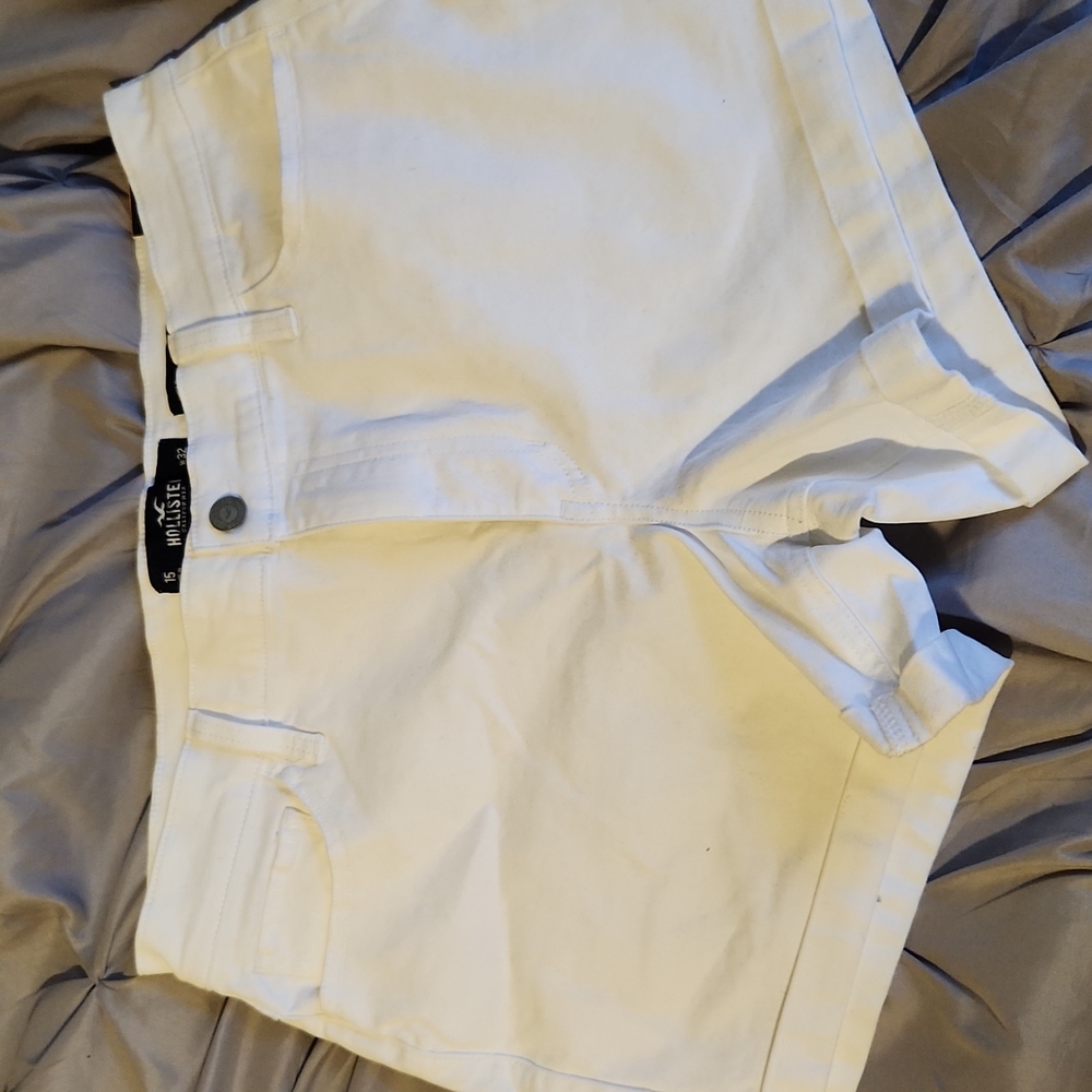 Hollister High Rise Midi Shorts White Size 15